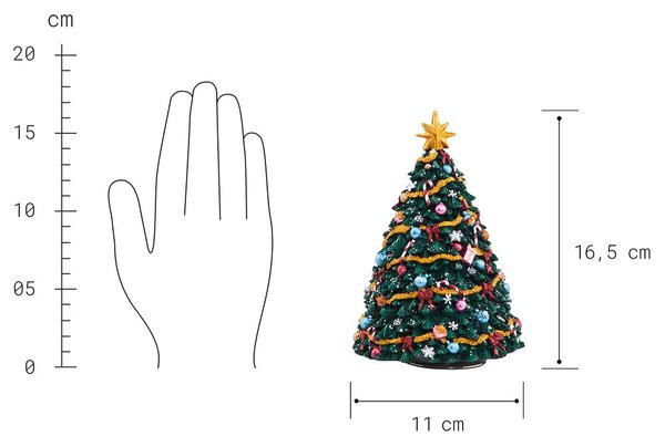 X-MAS zenélő karácsonyfa, 11 cm