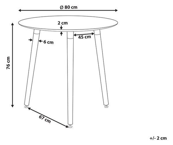 Étkezőasztal BOMA Fehér 80 cm 80 cm