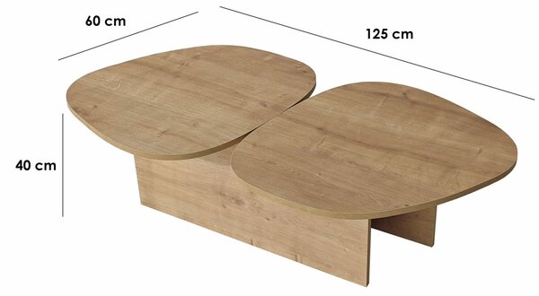 Hanah Home dohányzóasztal, Sapphire Oak Stones - Sapphire Oak
