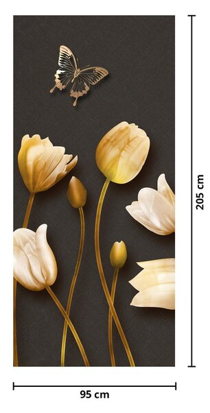 Fotótapéta ajtóra - Tulipánok, absztrakt (95x205cm)