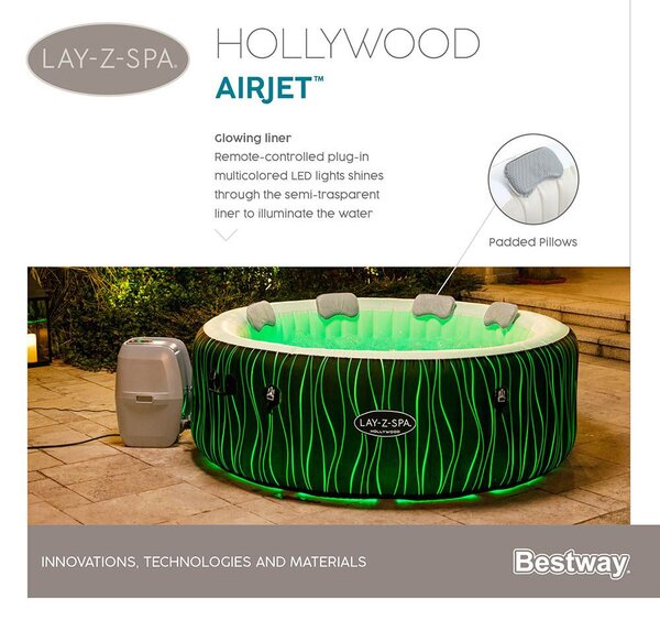 Lay-Z-Spa Hollywood AirJet masszázsmedence 196 cm x 66 cm