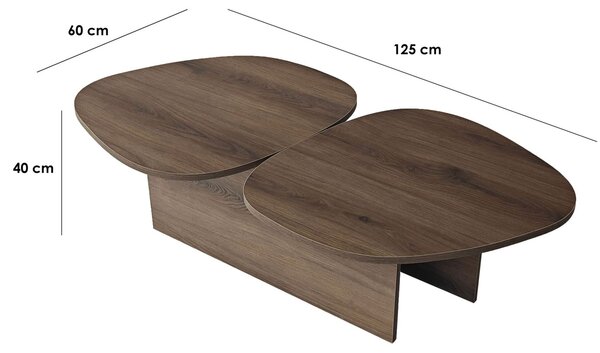 Hanah Home Walnut Stones dohányzóasztal - dió