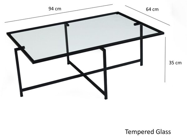Hanah Home Sun S408 Fekete Dohányzóasztal