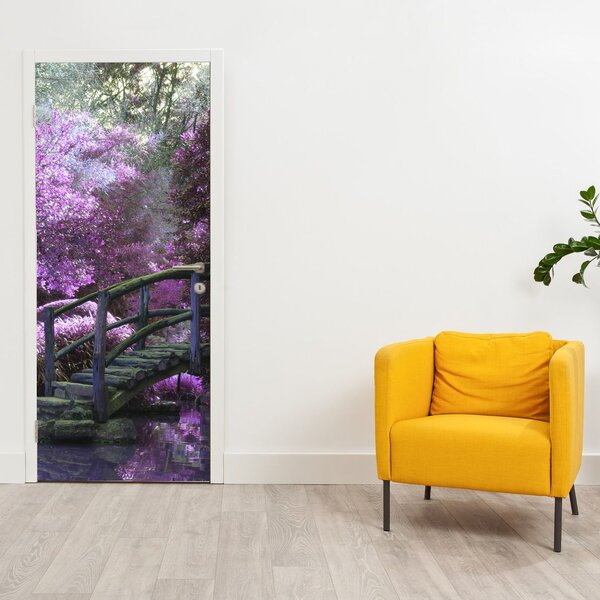 Fotótapéta ajtóra - Lila kert (95x205cm)