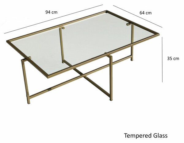 Hanah Home Coffee Table Gold Sun S410