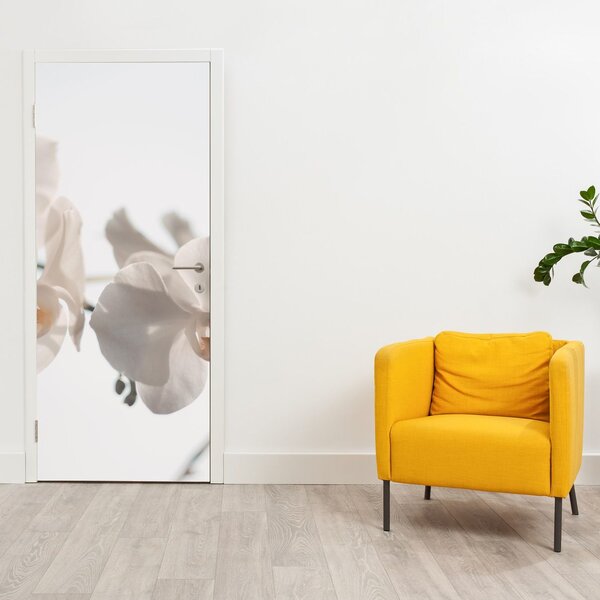 Fotótapéta ajtóra - Fehér orchideák (95x205cm)