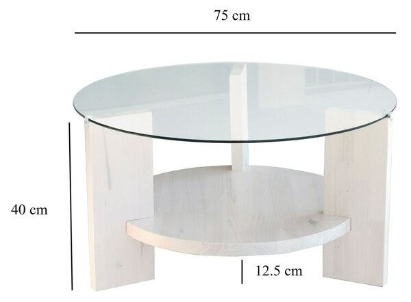 Hanah Home Dohányzóasztal Fehér Mahal - Fehér