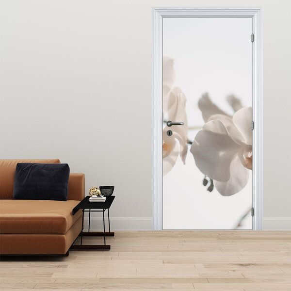 Fotótapéta ajtóra - Fehér orchideák (95x205cm)