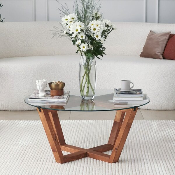 Hanah Home Coffee Table Wooden Lotus