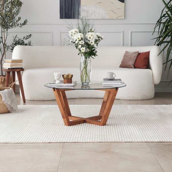Hanah Home Coffee Table Wooden Lotus