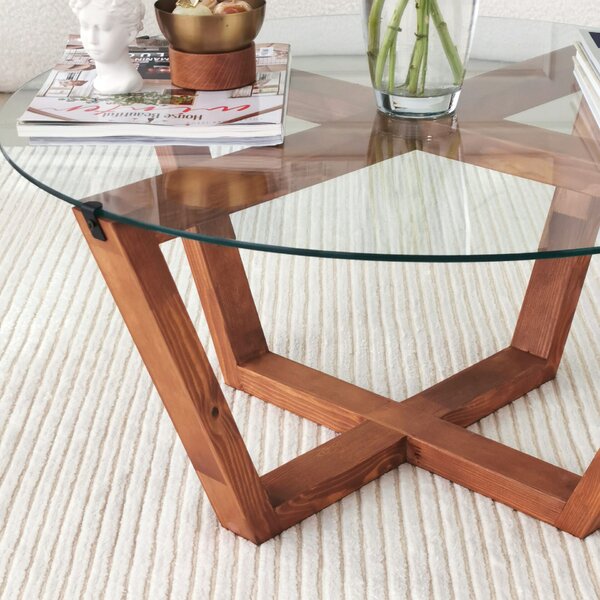 Hanah Home Coffee Table Wooden Lotus