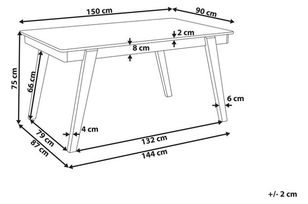Étkezőasztal PHOLA Világos tölgy 150 cm 90 cm