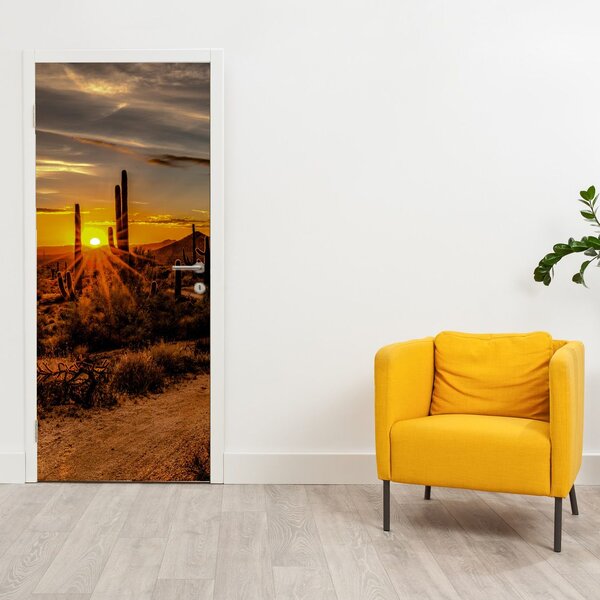Fotótapéta ajtóra - A nap vége az arizonai sivatagban (95x205cm)