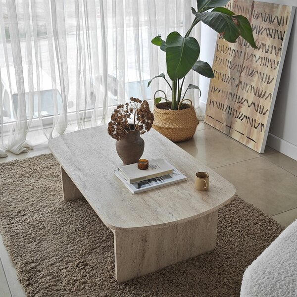 Hanah Home Coffee Table Travertine Theseus - Travertine