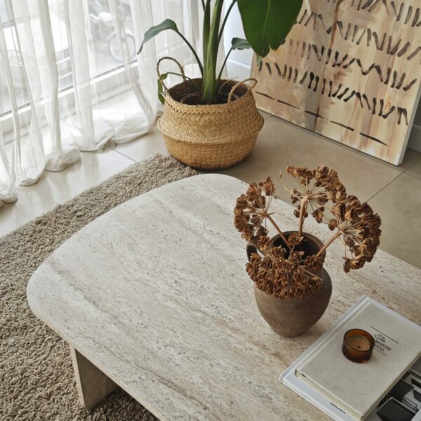 Hanah Home Coffee Table Travertine Theseus - Travertine