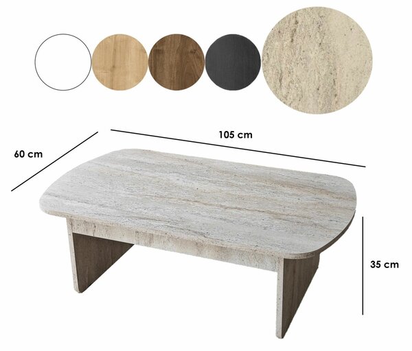 Hanah Home Coffee Table Travertine Theseus - Travertine