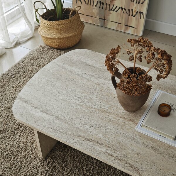 Hanah Home Coffee Table Travertine Theseus - Travertine