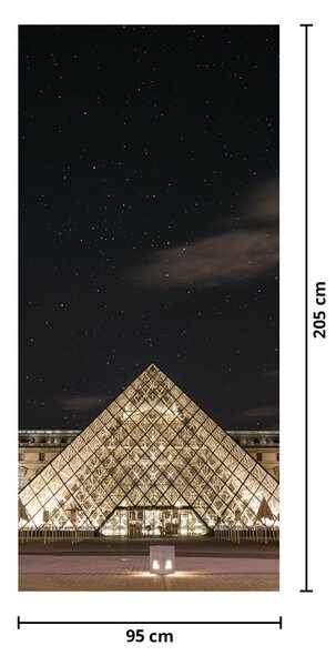 Fotótapéta ajtóra - Louvre éjjel (95x205cm)