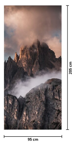 Fotótapéta ajtóra - Olasz Dolomitok a ködben (95x205cm)