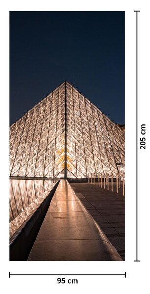 Fotótapéta ajtóra - Louvre éjjel (95x205cm)