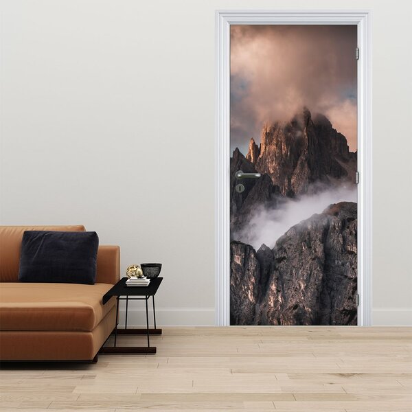 Fotótapéta ajtóra - Olasz Dolomitok a ködben (95x205cm)