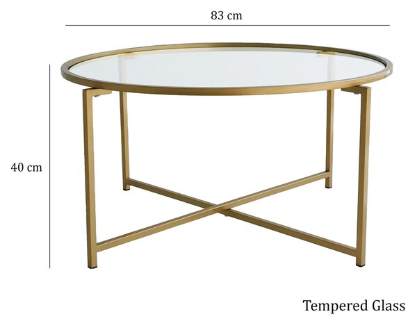 Hanah Home Coffee Table Gold Gold Sun S404