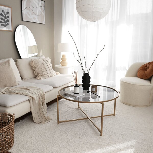 Hanah Home Coffee Table Gold Fume Gold Sun S404F - Gold, Fume