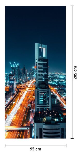 Fotótapéta ajtóra - Dubai éjszaka (95x205cm)