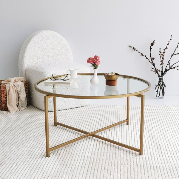 Hanah Home Coffee Table Gold Gold Sun S404