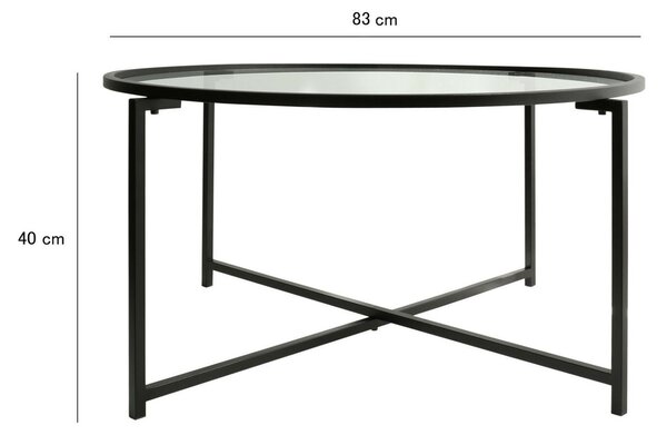 Hanah Home Matt fekete dohányzóasztal Sun S403 - Fekete