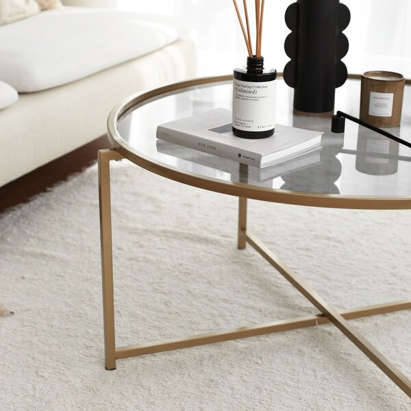 Hanah Home Coffee Table Gold Fume Gold Sun S404F - Gold, Fume