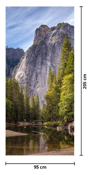 Fotótapéta ajtóra - Yosemite szikla alatt (95x205cm)