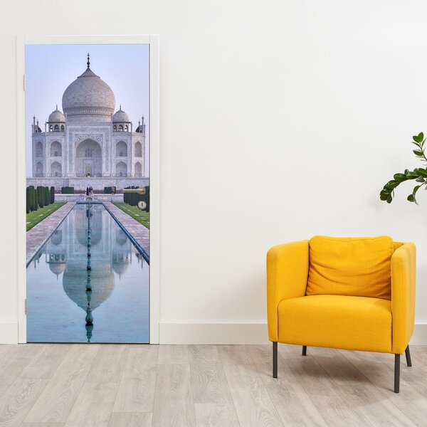 Fotótapéta ajtóra - Taj Mahal napkeltekor (95x205cm)