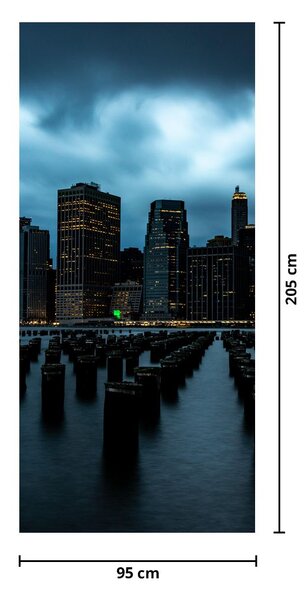 Fotótapéta ajtóra - New York-i felhőkarcolók kilátása (95x205cm)