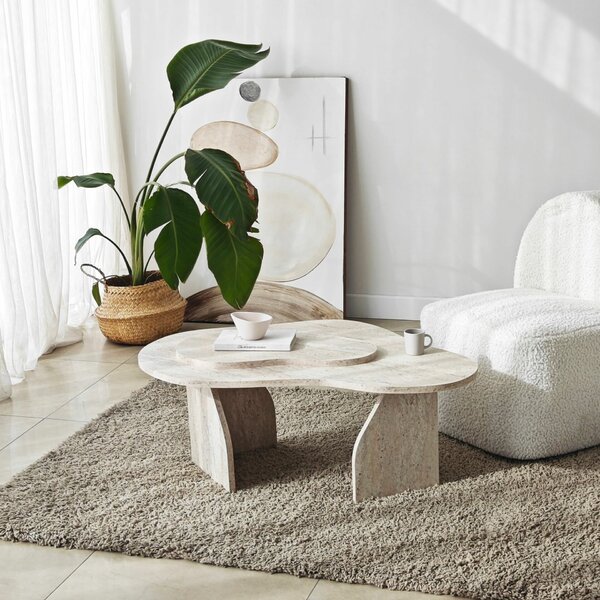 Hanah Home Coffee Table Travertine Melted - Travertine