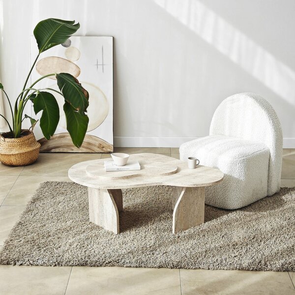 Hanah Home Coffee Table Travertine Melted - Travertine