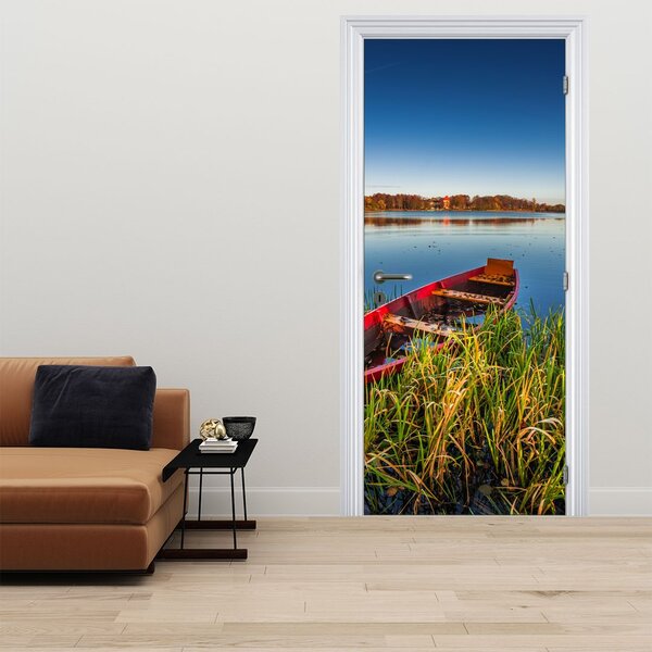 Fotótapéta ajtóra - Piros bárka (95x205cm)