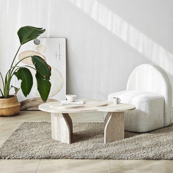 Hanah Home Coffee Table Travertine Melted - Travertine