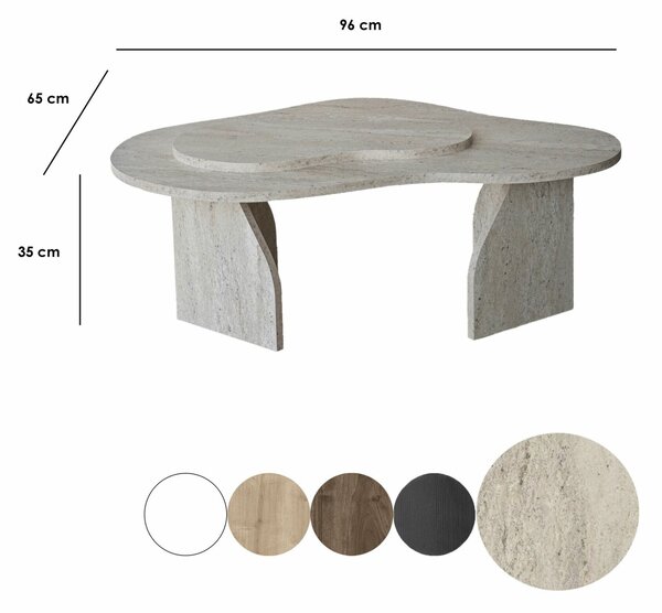 Hanah Home Coffee Table Travertine Melted - Travertine