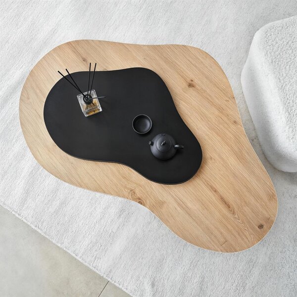 Hanah Home Sapphire Oak Dohányzóasztal Fekete Melted - Sapphire Oak, Fekete