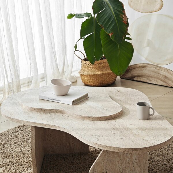 Hanah Home Coffee Table Travertine Melted - Travertine