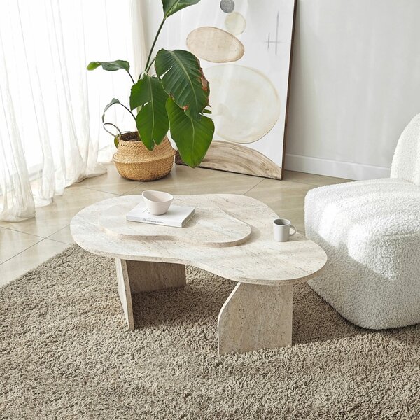 Hanah Home Coffee Table Travertine Melted - Travertine