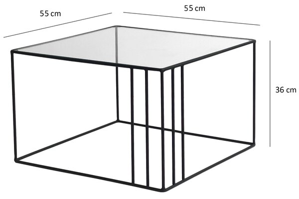 Hanah Home Dohányzóasztal Fekete Kerettel - Fekete