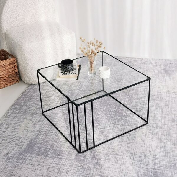 Hanah Home Dohányzóasztal Fekete Kerettel - Fekete