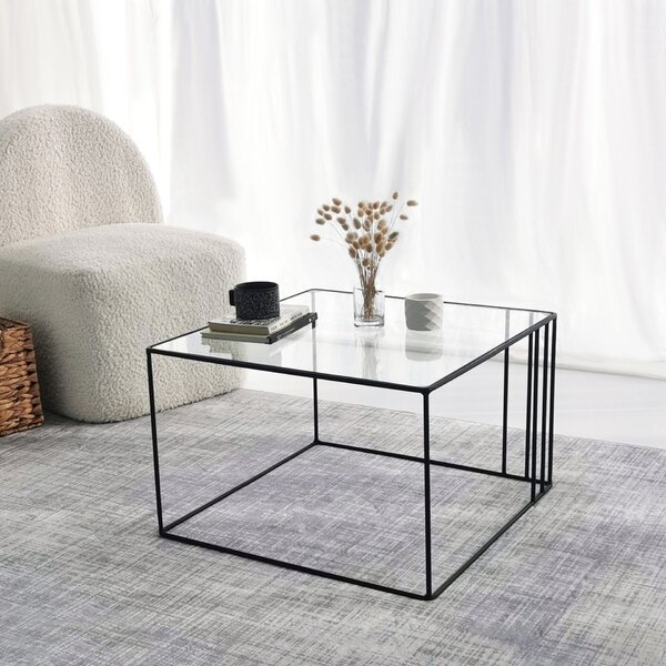 Hanah Home Dohányzóasztal Fekete Kerettel - Fekete