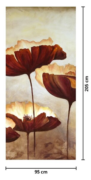 Fotótapéta ajtóra - Piros virágok (95x205cm)