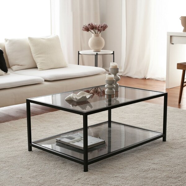 Hanah Home Coffee Table Fume Black Astro sehpa / füme temperli cam S400F