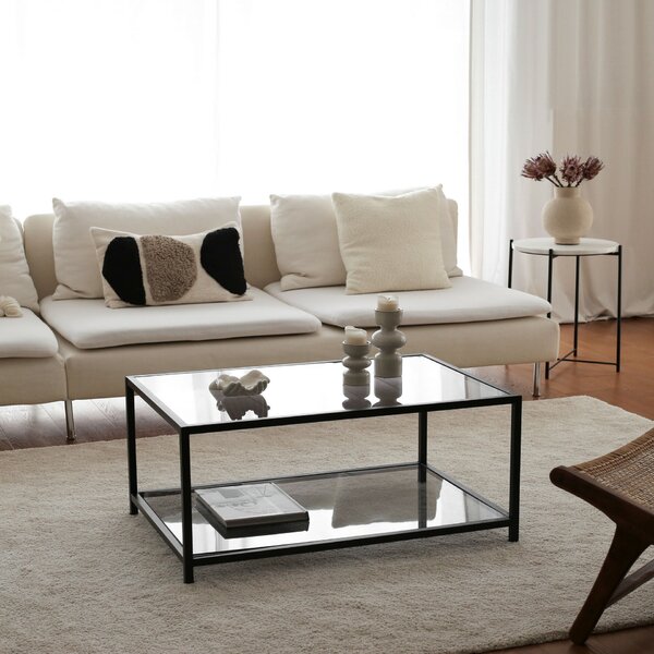 Hanah Home Coffee Table Fume Black Astro sehpa / füme temperli cam S400F
