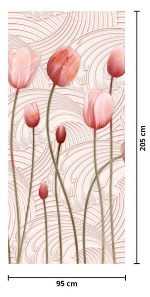 Fotótapéta ajtóra - Rózsaszín tulipán (95x205cm)