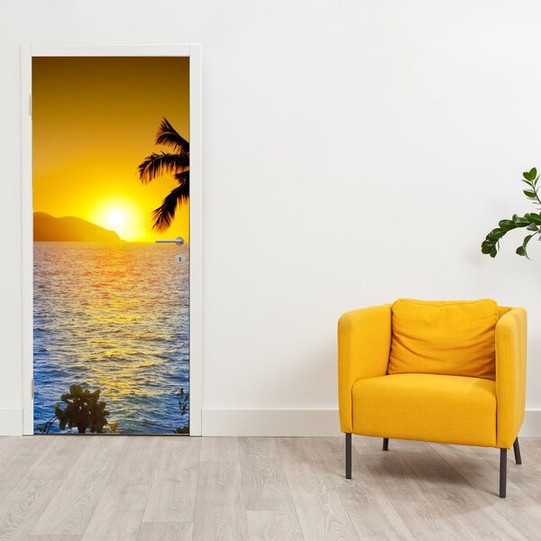 Fotótapéta ajtóra - Naplemente a tenger felett (95x205cm)